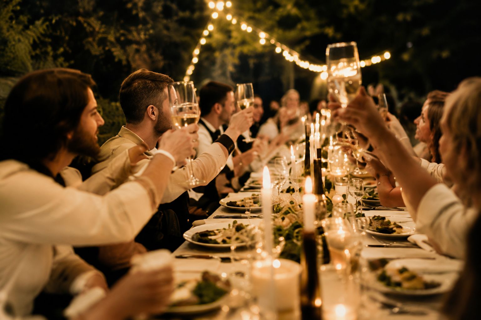 A joyful toast during the wedding speeches
